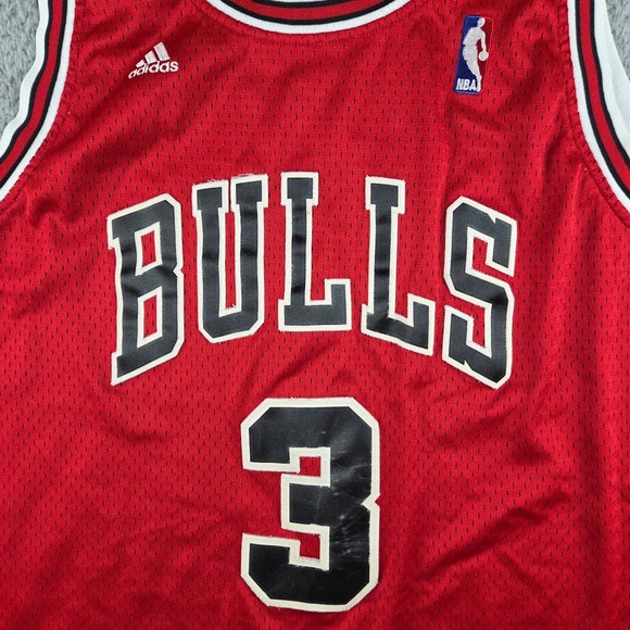 Vintage Adidas Chicago Bulls Ben Wallace #3 Jersey Men XL L + 2 Red Stitched NBA - Picture 3 of 10
